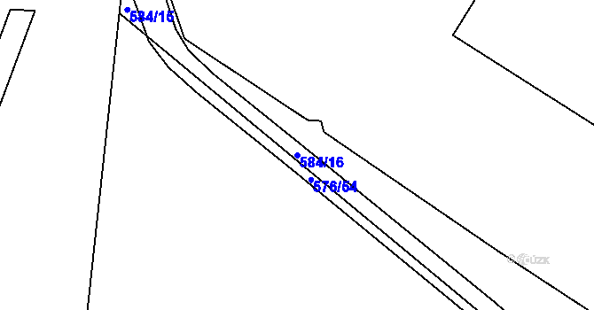Parcela st. 584/16 v KÚ Háje, Katastrální mapa