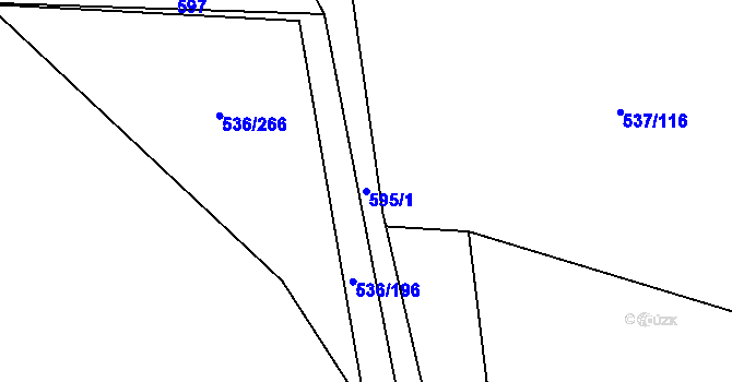 Parcela st. 595/1 v KÚ Háje, Katastrální mapa