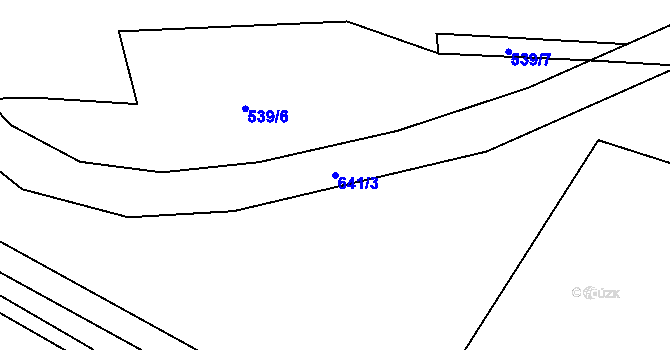 Parcela st. 641/3 v KÚ Háje, Katastrální mapa
