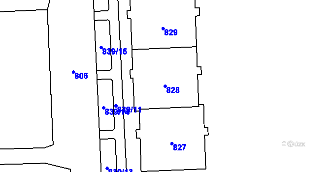 Parcela st. 828 v KÚ Háje, Katastrální mapa