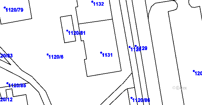 Parcela st. 1131 v KÚ Háje, Katastrální mapa