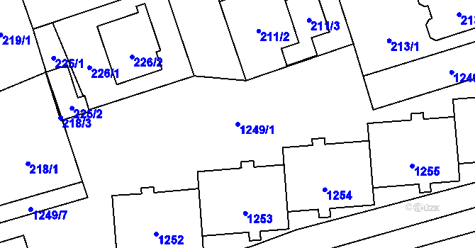 Parcela st. 1249/1 v KÚ Háje, Katastrální mapa
