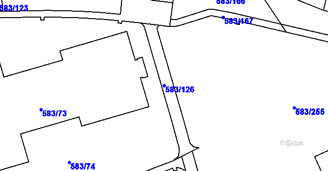 Parcela st. 583/126 v KÚ Háje, Katastrální mapa
