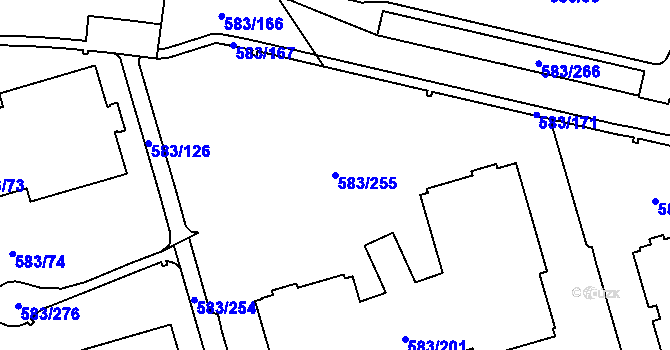 Parcela st. 583/255 v KÚ Háje, Katastrální mapa