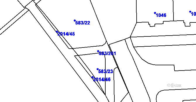 Parcela st. 583/261 v KÚ Háje, Katastrální mapa