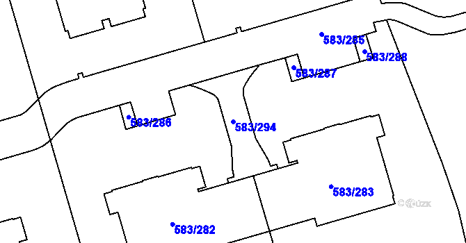 Parcela st. 583/294 v KÚ Háje, Katastrální mapa