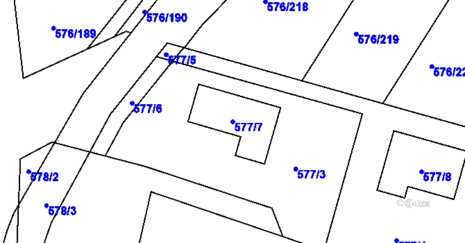 Parcela st. 577/7 v KÚ Háje, Katastrální mapa