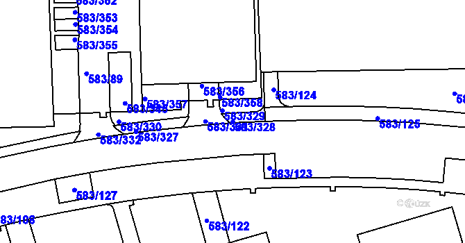Parcela st. 583/328 v KÚ Háje, Katastrální mapa