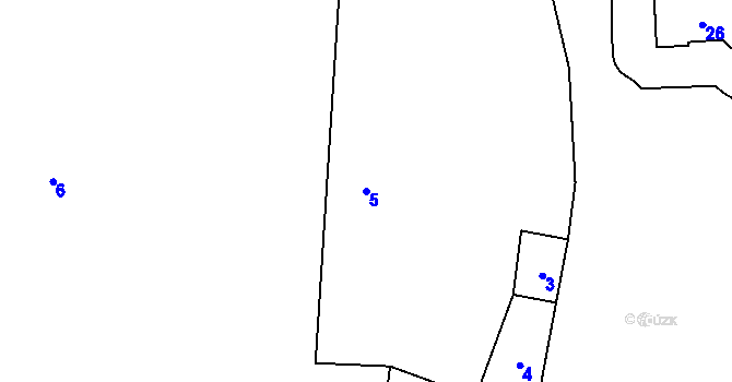 Parcela st. 5 v KÚ Kunratice, Katastrální mapa