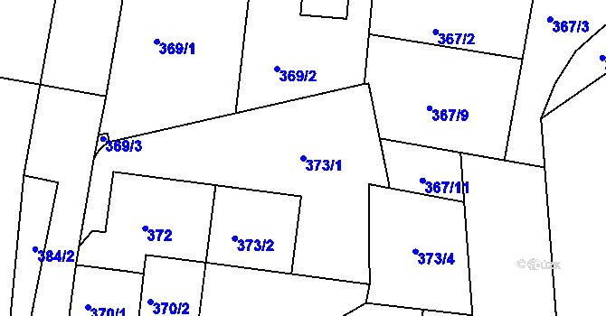 Parcela st. 373/1 v KÚ Kunratice, Katastrální mapa