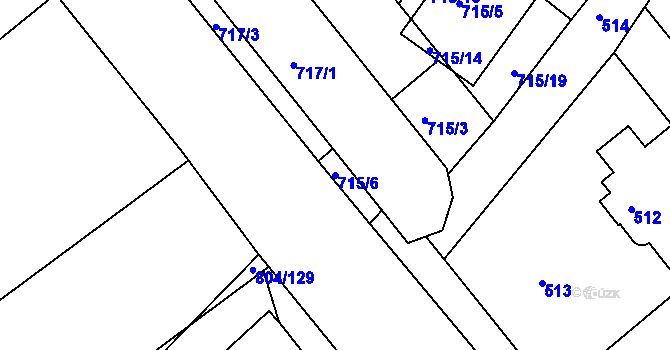 Parcela st. 715/6 v KÚ Kunratice, Katastrální mapa