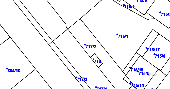 Parcela st. 717/2 v KÚ Kunratice, Katastrální mapa