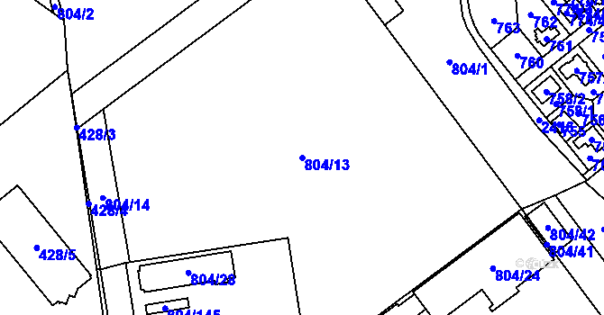 Parcela st. 804/13 v KÚ Kunratice, Katastrální mapa