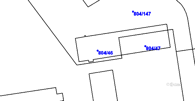 Parcela st. 804/46 v KÚ Kunratice, Katastrální mapa