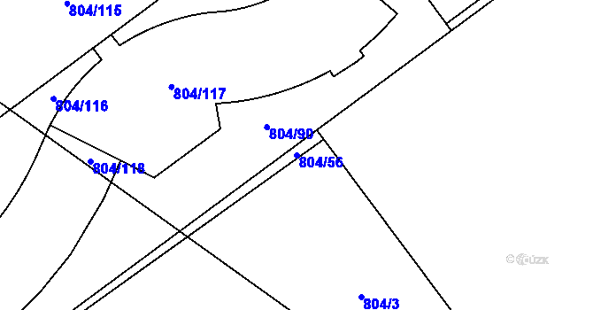 Parcela st. 804/56 v KÚ Kunratice, Katastrální mapa