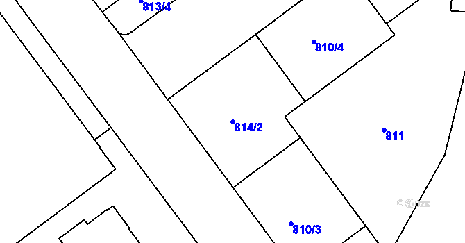 Parcela st. 814/2 v KÚ Kunratice, Katastrální mapa