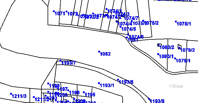 Parcela st. 1082 v KÚ Kunratice, Katastrální mapa