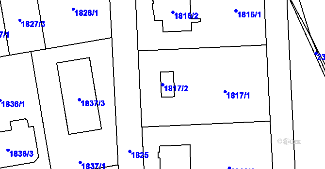 Parcela st. 1817/2 v KÚ Kunratice, Katastrální mapa