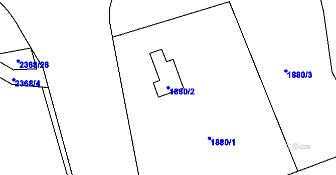 Parcela st. 1880/2 v KÚ Kunratice, Katastrální mapa
