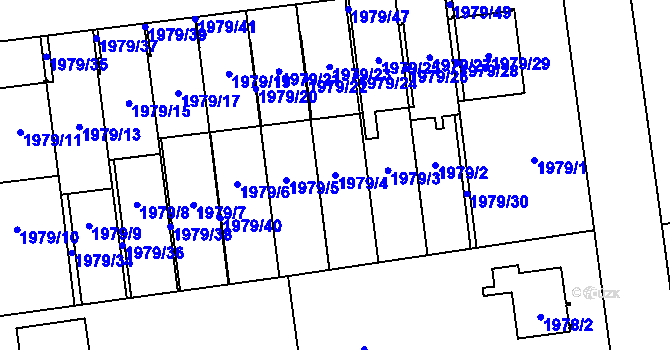 Parcela st. 1979/4 v KÚ Kunratice, Katastrální mapa