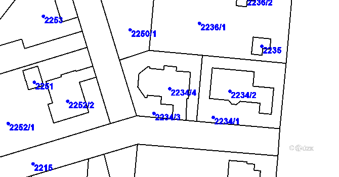 Parcela st. 2234/4 v KÚ Kunratice, Katastrální mapa