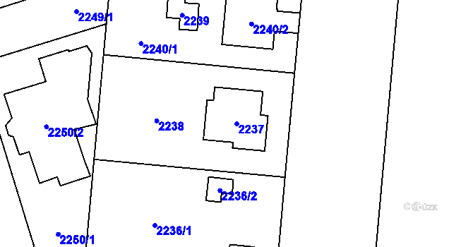 Parcela st. 2237 v KÚ Kunratice, Katastrální mapa