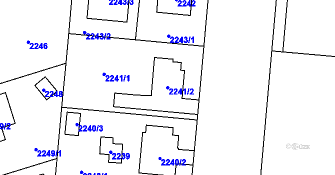 Parcela st. 2241/2 v KÚ Kunratice, Katastrální mapa