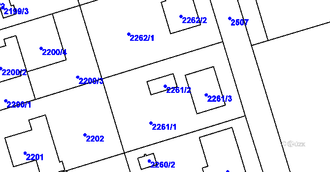 Parcela st. 2261/2 v KÚ Kunratice, Katastrální mapa