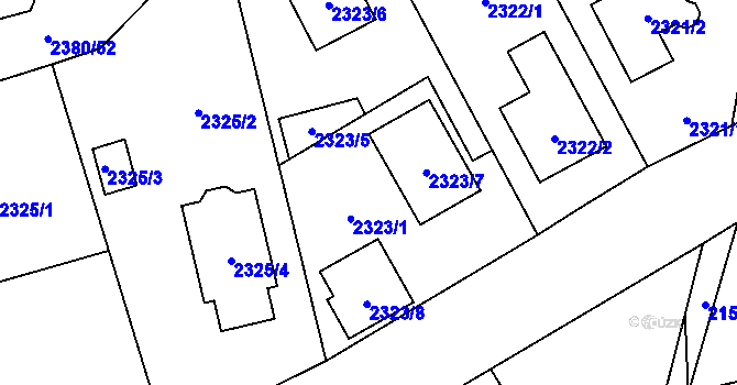 Parcela st. 2323/2 v KÚ Kunratice, Katastrální mapa