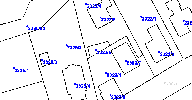 Parcela st. 2323/5 v KÚ Kunratice, Katastrální mapa