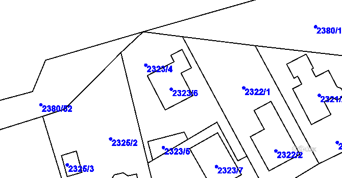 Parcela st. 2323/6 v KÚ Kunratice, Katastrální mapa
