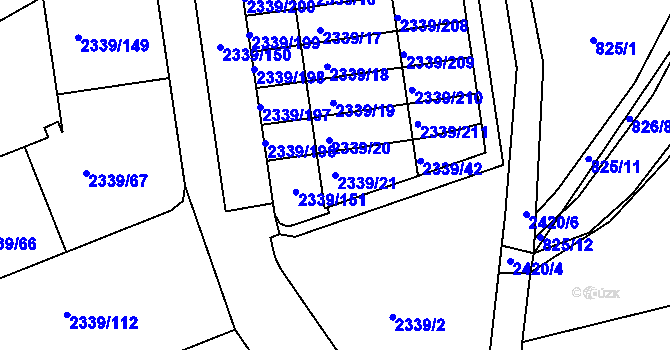 Parcela st. 2339/21 v KÚ Kunratice, Katastrální mapa