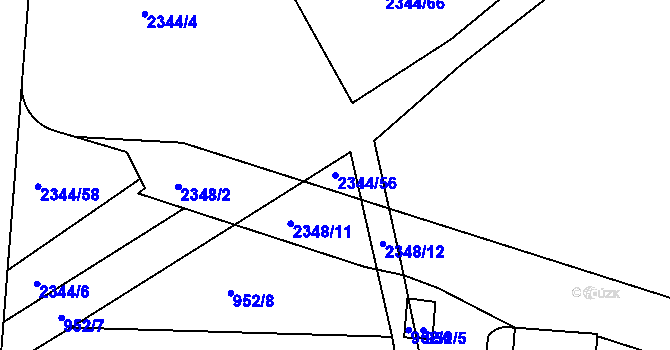 Parcela st. 2344/56 v KÚ Kunratice, Katastrální mapa