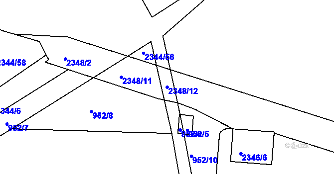 Parcela st. 2348/12 v KÚ Kunratice, Katastrální mapa