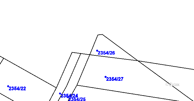 Parcela st. 2354/26 v KÚ Kunratice, Katastrální mapa