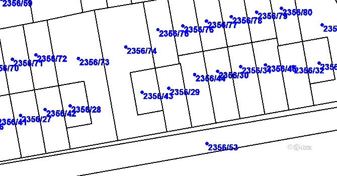 Parcela st. 2356/29 v KÚ Kunratice, Katastrální mapa