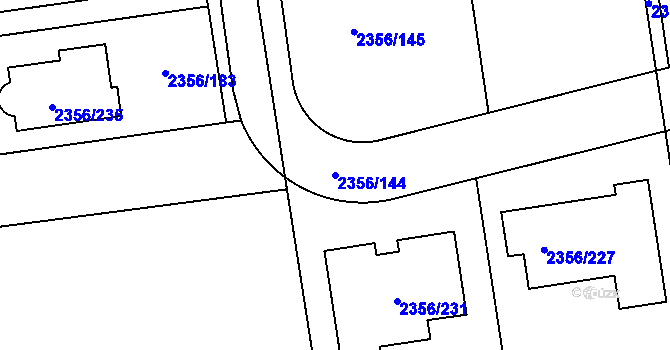 Parcela st. 2356/144 v KÚ Kunratice, Katastrální mapa