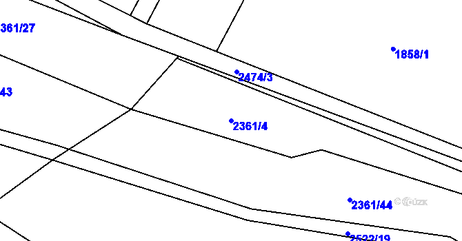 Parcela st. 2361/4 v KÚ Kunratice, Katastrální mapa