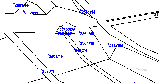 Parcela st. 2361/16 v KÚ Kunratice, Katastrální mapa