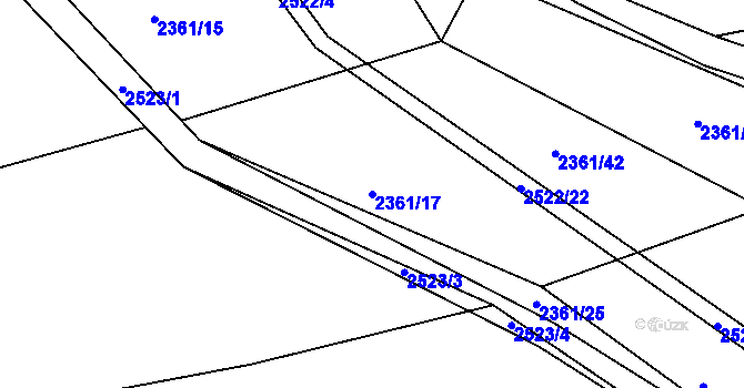 Parcela st. 2361/17 v KÚ Kunratice, Katastrální mapa