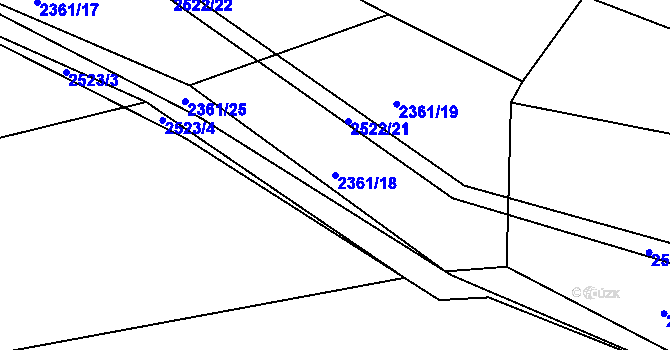 Parcela st. 2361/18 v KÚ Kunratice, Katastrální mapa