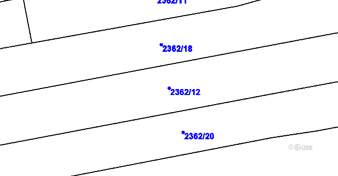 Parcela st. 2362/12 v KÚ Kunratice, Katastrální mapa