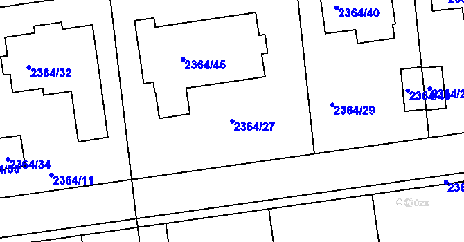 Parcela st. 2364/27 v KÚ Kunratice, Katastrální mapa