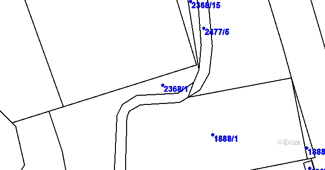 Parcela st. 2368/1 v KÚ Kunratice, Katastrální mapa