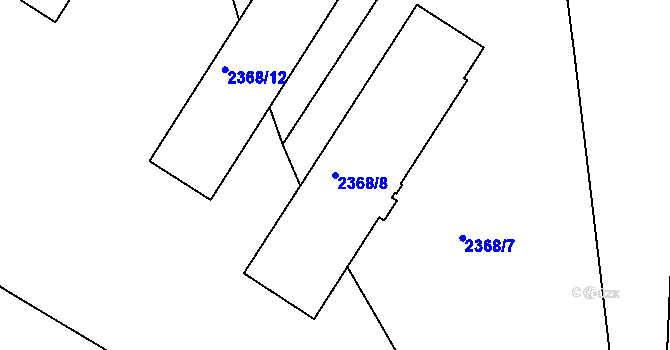 Parcela st. 2368/8 v KÚ Kunratice, Katastrální mapa