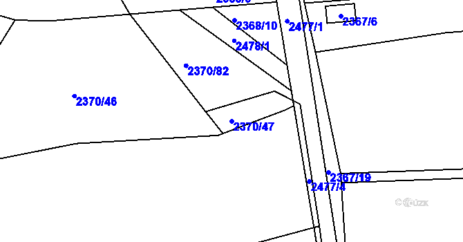 Parcela st. 2370/47 v KÚ Kunratice, Katastrální mapa