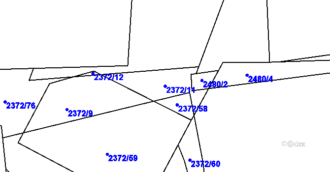 Parcela st. 2372/11 v KÚ Kunratice, Katastrální mapa