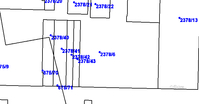 Parcela st. 2378/6 v KÚ Kunratice, Katastrální mapa
