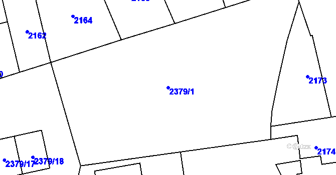 Parcela st. 2379/1 v KÚ Kunratice, Katastrální mapa