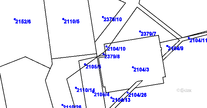 Parcela st. 2379/8 v KÚ Kunratice, Katastrální mapa